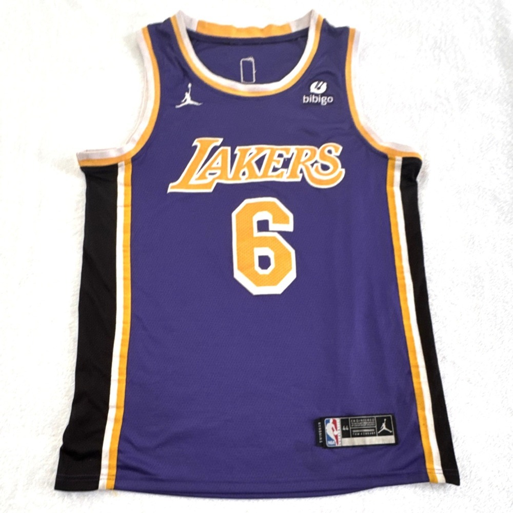 LA Lakers LeBron James #6 NBA Jordan Purple Jersey Size 44
